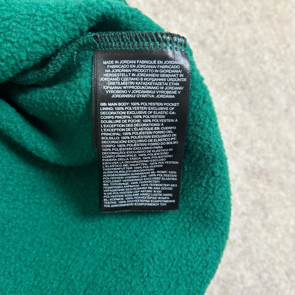 The‎ North Face Fleece Pullover Mens L Green Black Quarter Zip G23-001